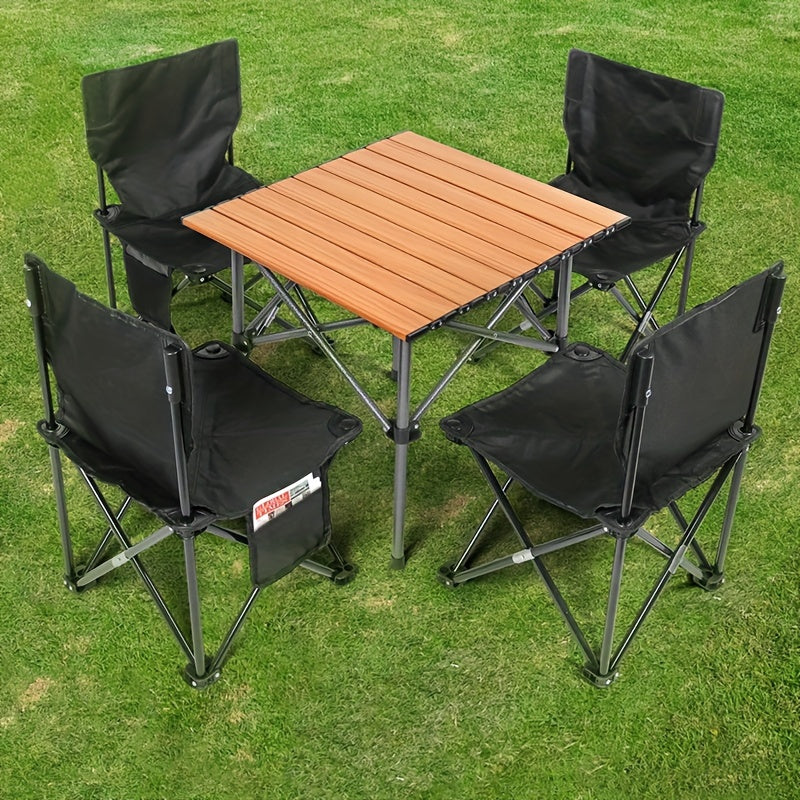 Black Camping Chair & Table