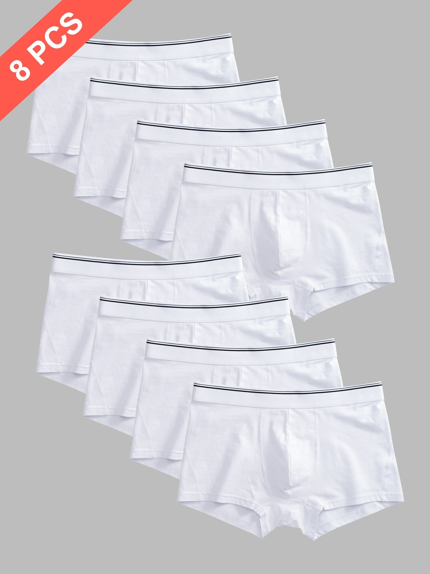 White Cotton Men's  Boxer Briefs