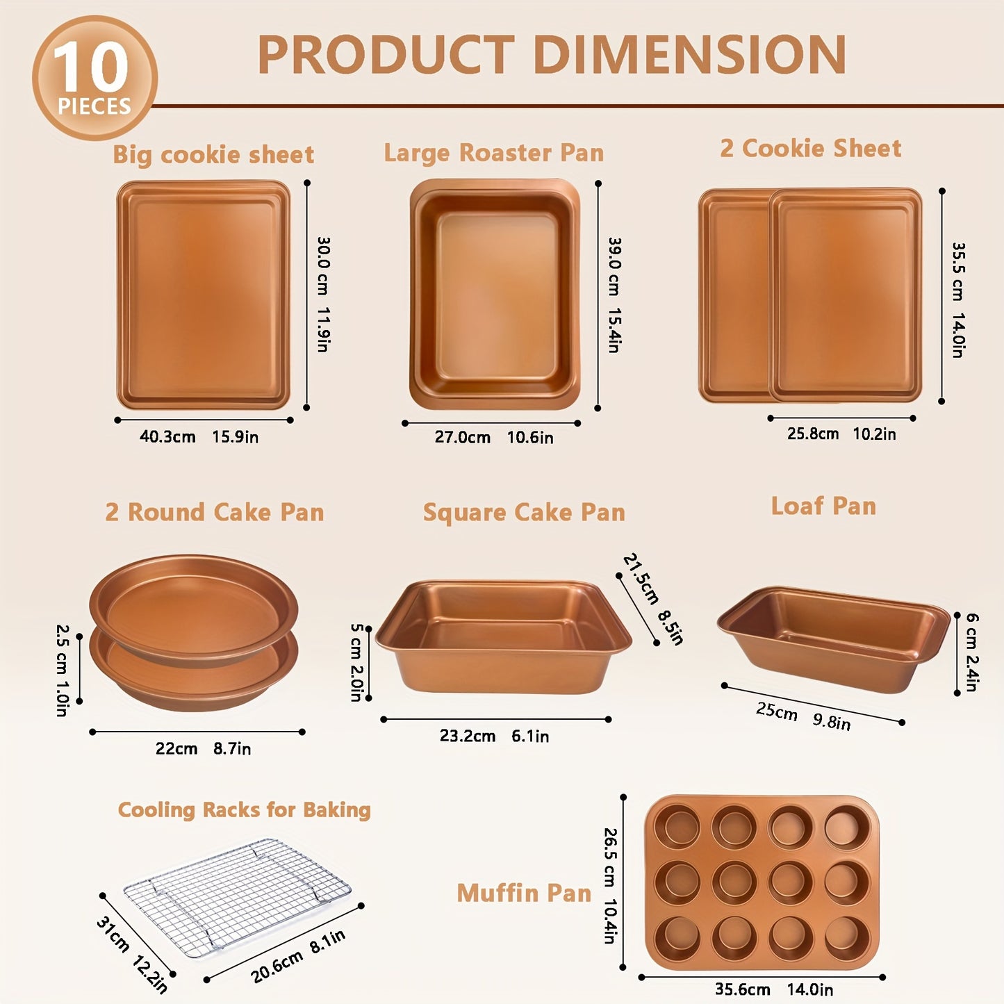 10pcs Professional Baking Pans