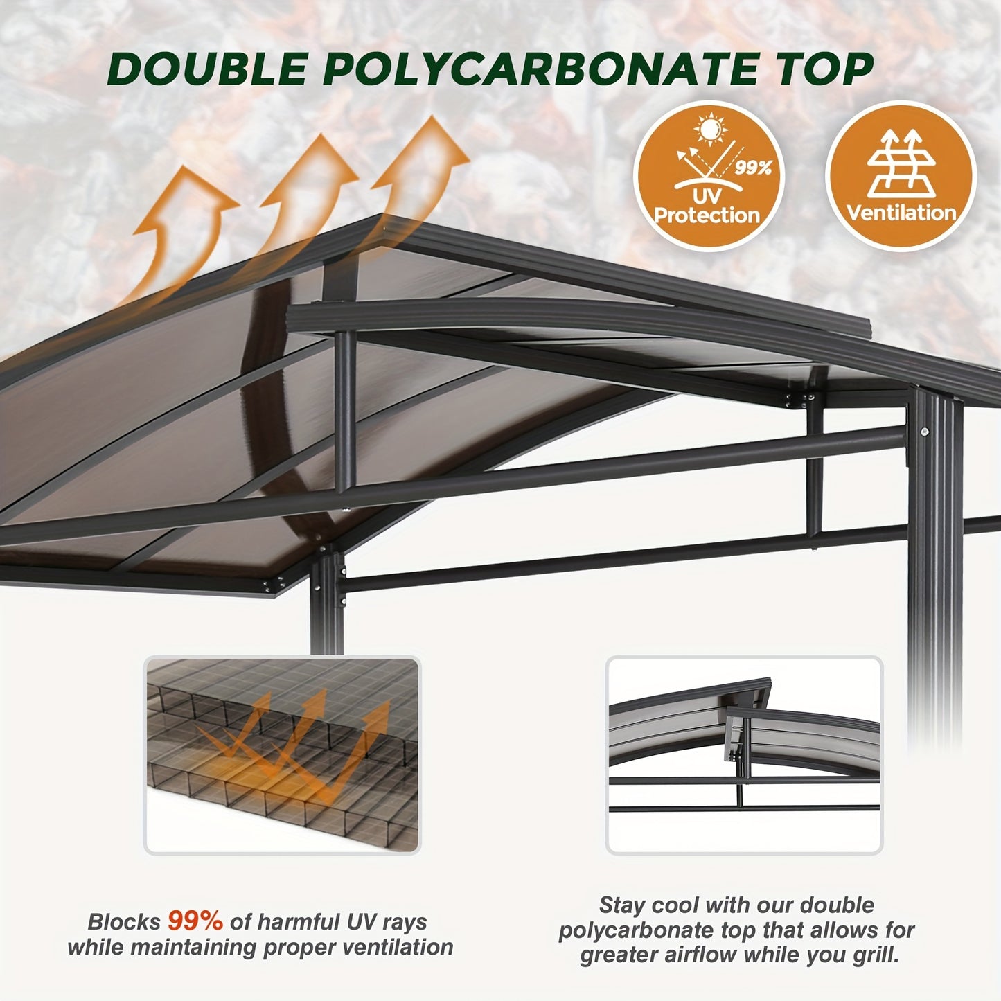 Double-Tier BBQ Grill Gazebo