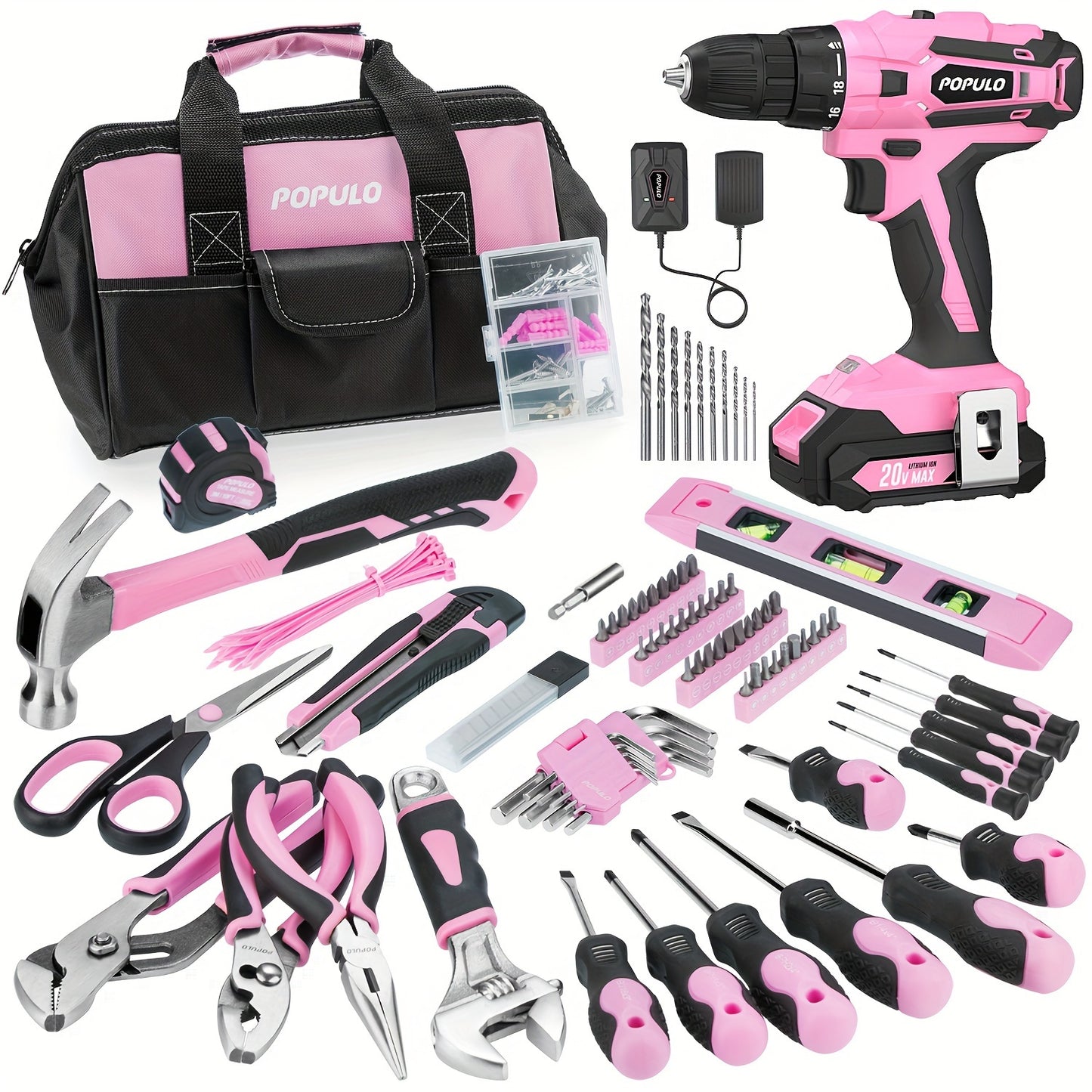 Cordless Power Drill Driver Pink