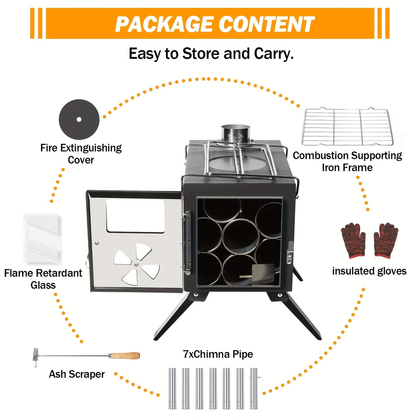 Wood Burning Stove, Tent Stove