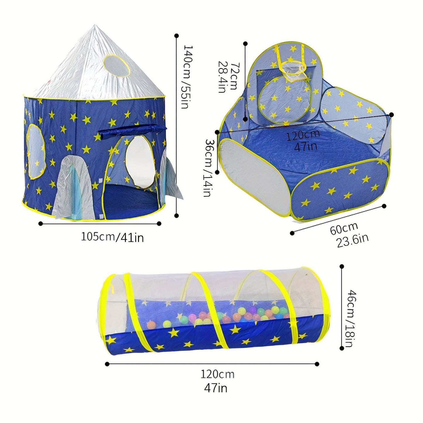 3 In 1 Toddler Tent Crawl Tunnel