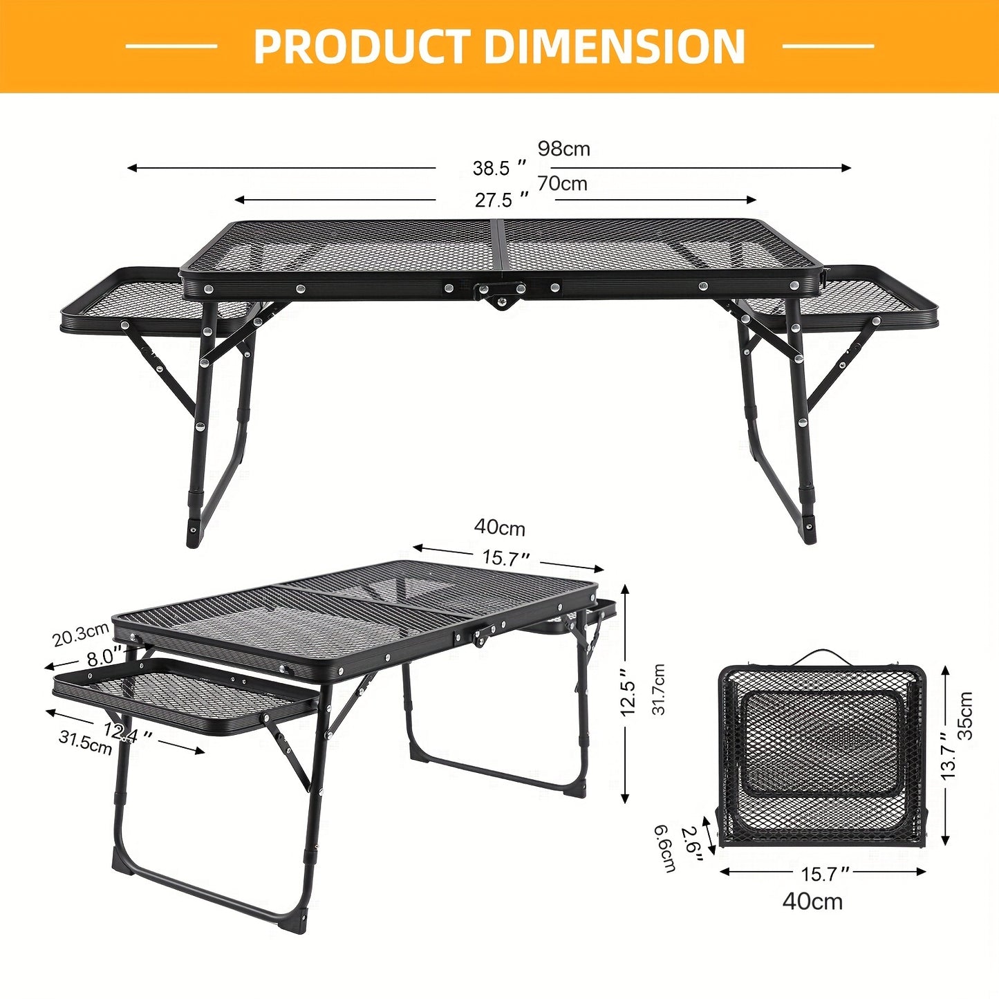 2 Wing Panels Folding Table
