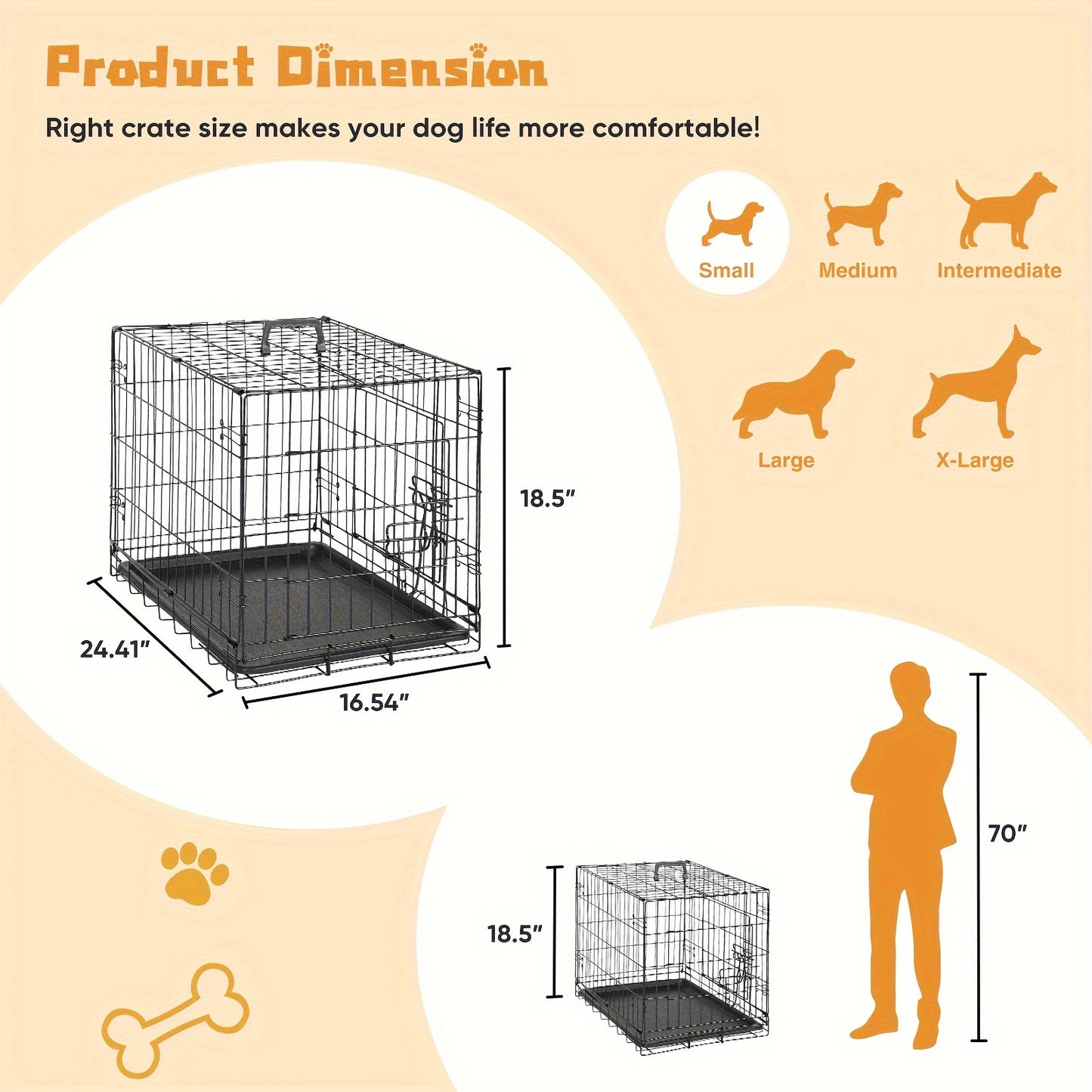 Medium-Sized Folding Dog Crate