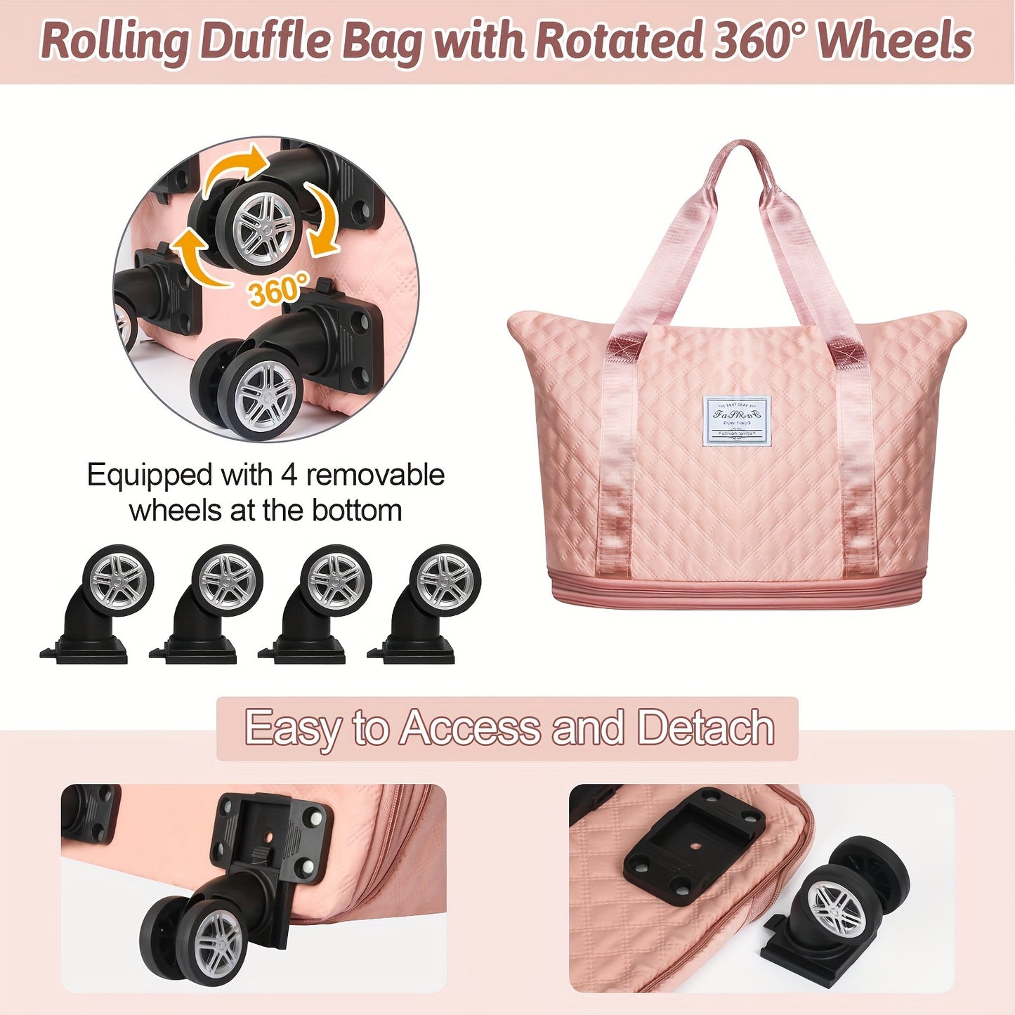 Foldable Rolling Duffel Bag