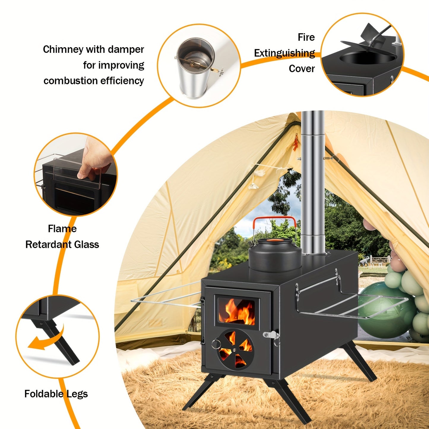 Wood Burning Stove, Tent Stove