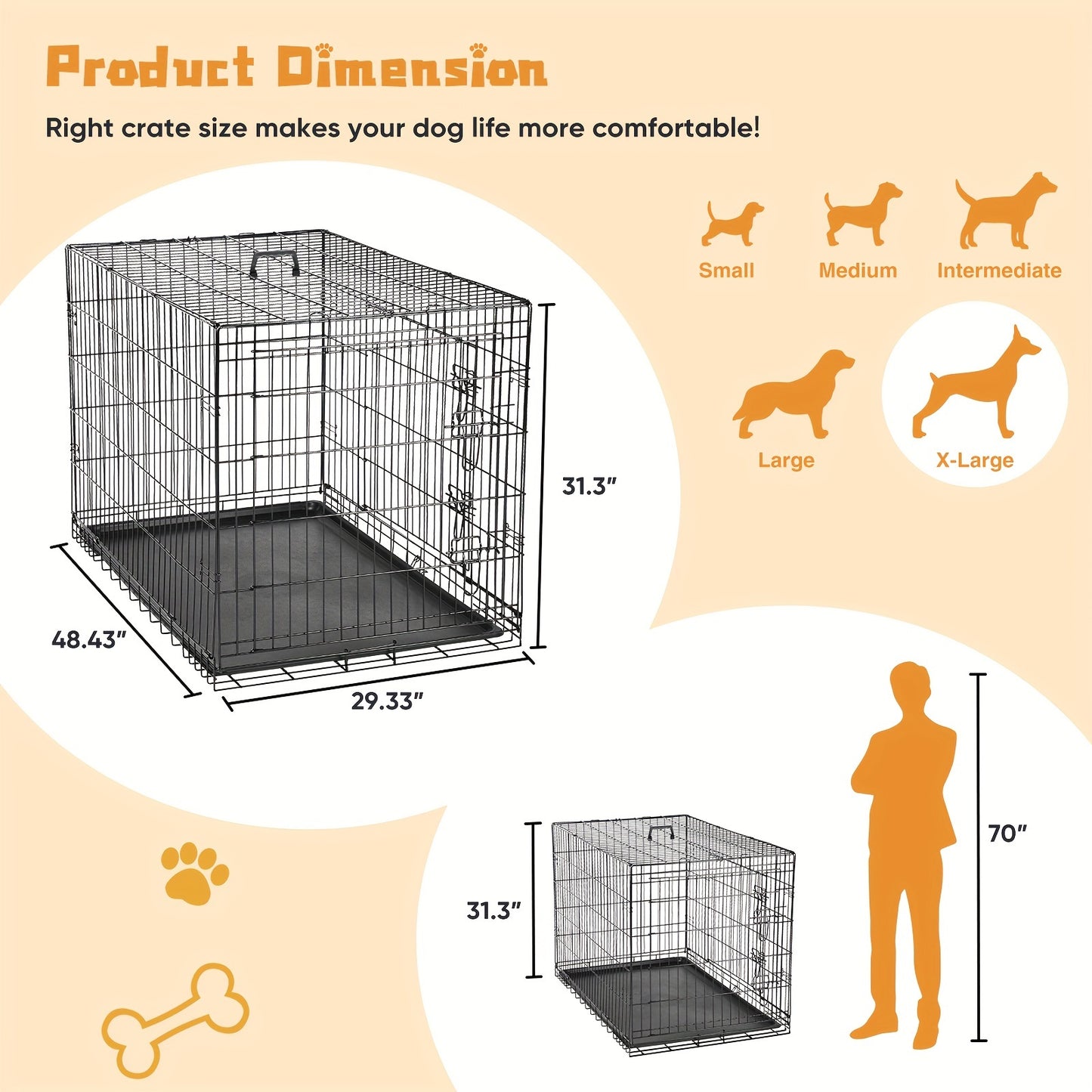 Medium-Sized Folding Dog Crate