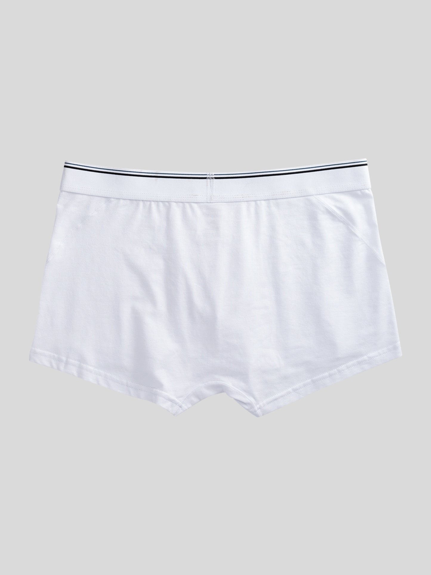 White Cotton Men's  Boxer Briefs