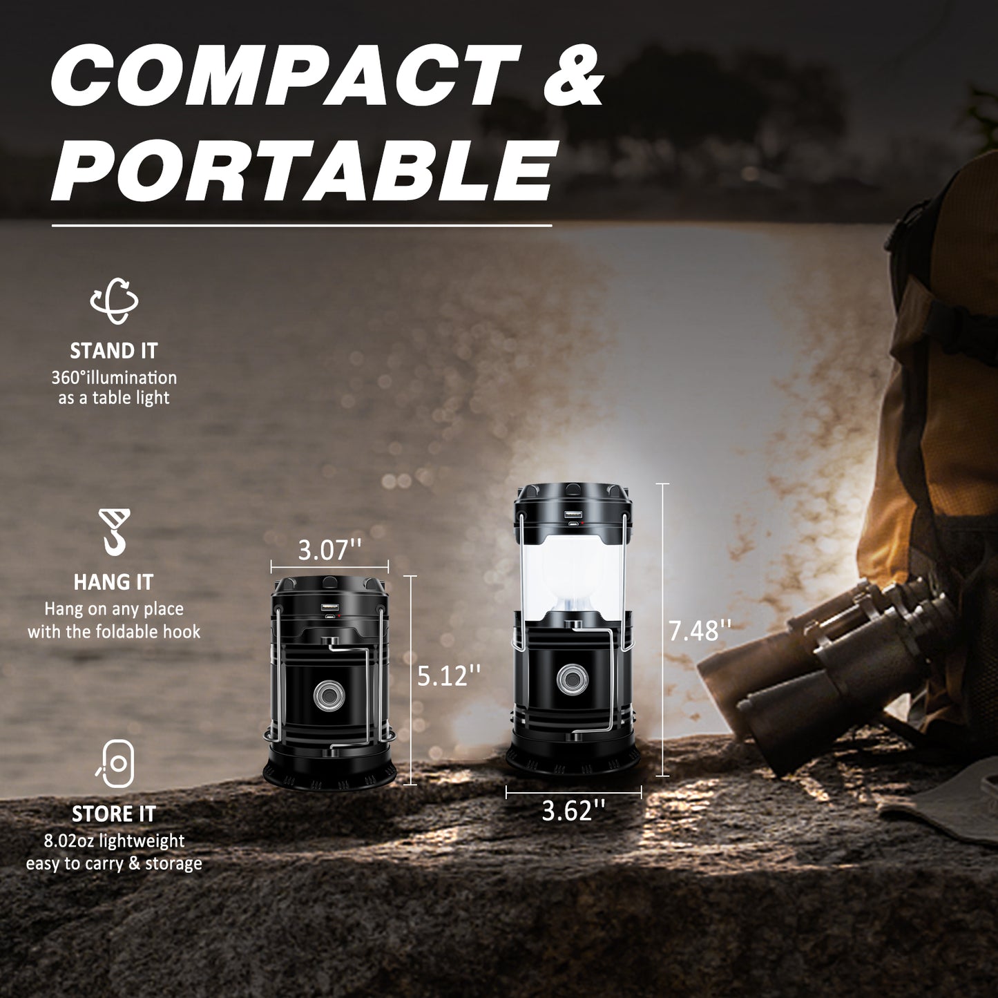 4-Pack Solar Camping Lantern